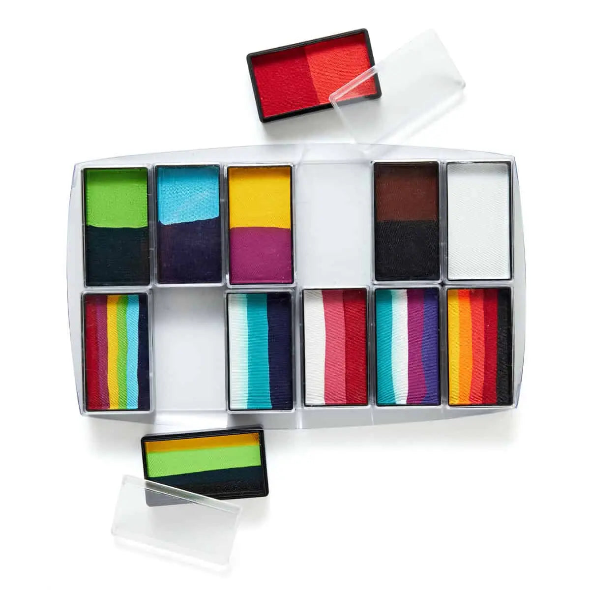 Carnival – Multi One Strokes + Colours Face & BodyArt Refillable FX Palette Sampler 12x 15g