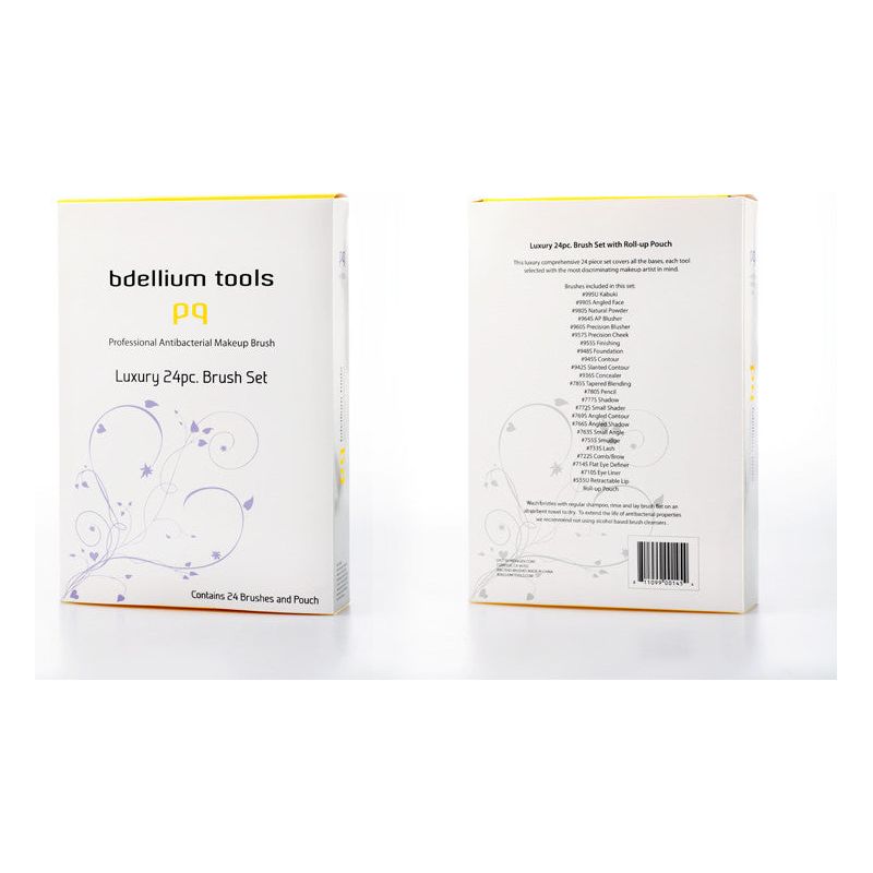 Studio Luxury 24pc. Brush Set with Roll-up Pouch Bdellium Tools - Backstage Cosmetics Canada