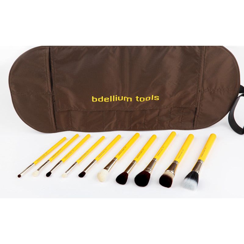 Studio Mineral 10pc. Brush Set with Roll-up Pouch Bdellium Tools - Backstage Cosmetics Canada