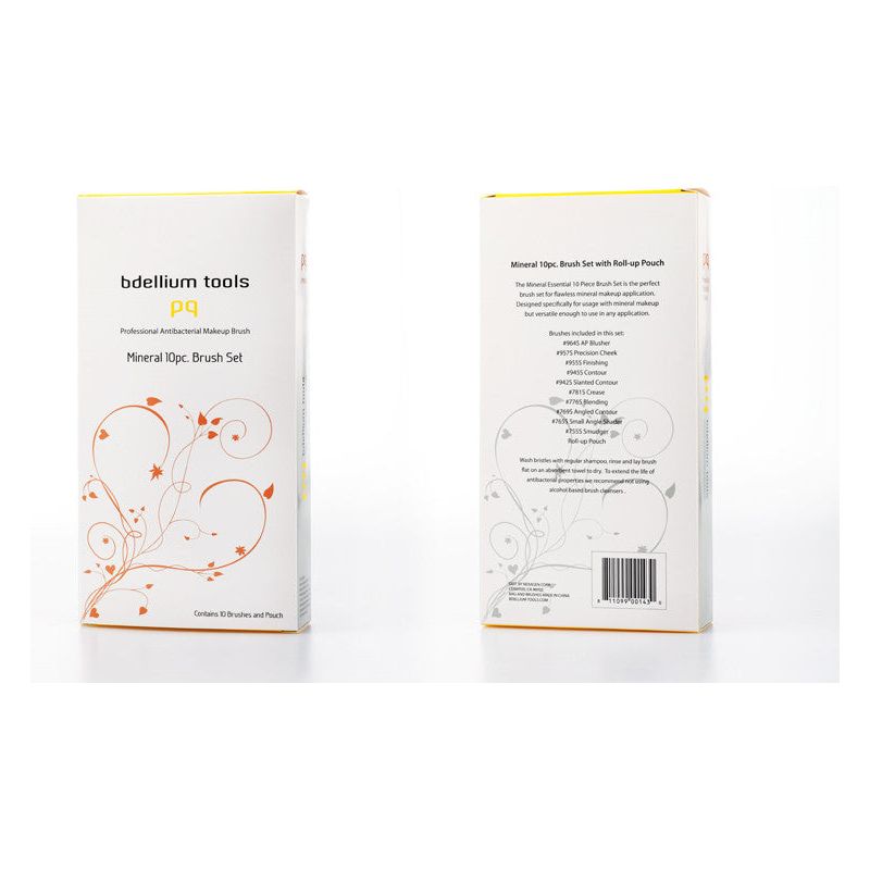 Studio Mineral 10pc. Brush Set with Roll-up Pouch Bdellium Tools - Backstage Cosmetics Canada