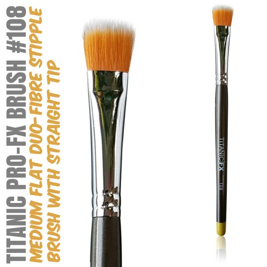 FX BRUSH 108 - MEDIUM FLAT DUO-FIBRE STIPPLE BRUSH Titanic FX - Backstage Cosmetics Canada