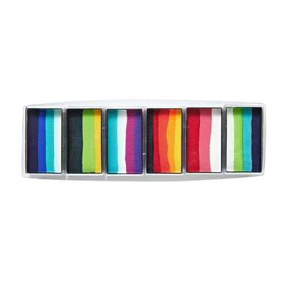 Rainbow Burst – 6 One Strokes Face & BodyArt Refillable FX Palette Sampler
