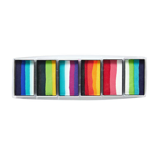 Rainbow Burst – 6 One Strokes Face & BodyArt Refillable FX Palette Sampler