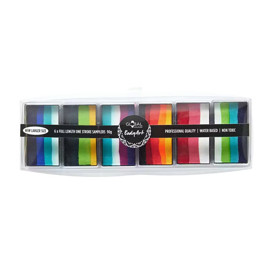 Rainbow Burst – 6 One Strokes Face & BodyArt Refillable FX Palette Sampler