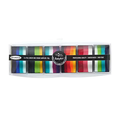 Rainbow Burst – 6 One Strokes Face & BodyArt Refillable FX Palette Sampler