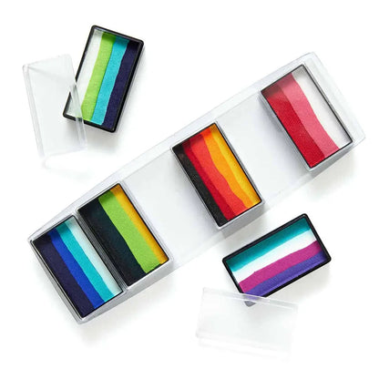 Rainbow Burst – 6 One Strokes Face & BodyArt Refillable FX Palette Sampler