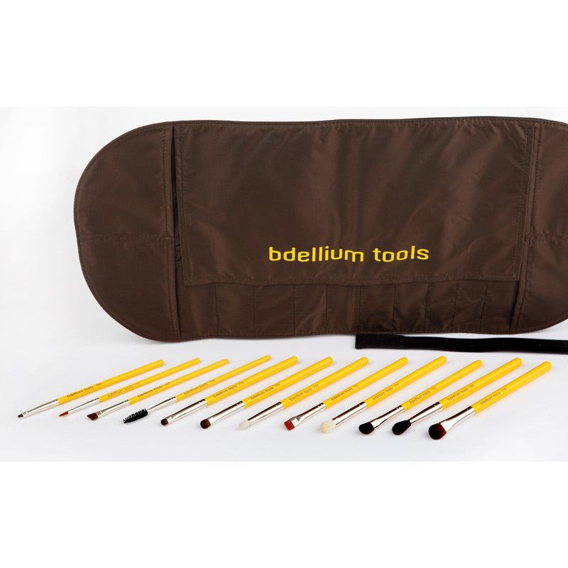 Studio Eyes 12pc. Brush Set with Roll-up Pouch Bdellium Tools - Backstage Cosmetics Canada