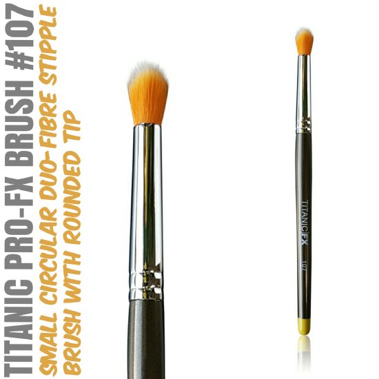 FX BRUSH 107 - SMALL ROUND DUO-FIBRE STIPPLE BRUSH Titanic FX - Backstage Cosmetics Canada