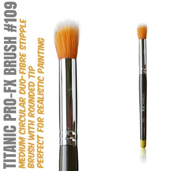 FX BRUSH 109 - MEDIUM ROUND DUO-FIBRE STIPPLE BRUSH Titanic FX - Backstage Cosmetics Canada