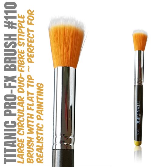 FX BRUSH 110 - LARGE ROUND DUO-FIBRE STIPPLE BRUSH Titanic FX - Backstage Cosmetics Canada