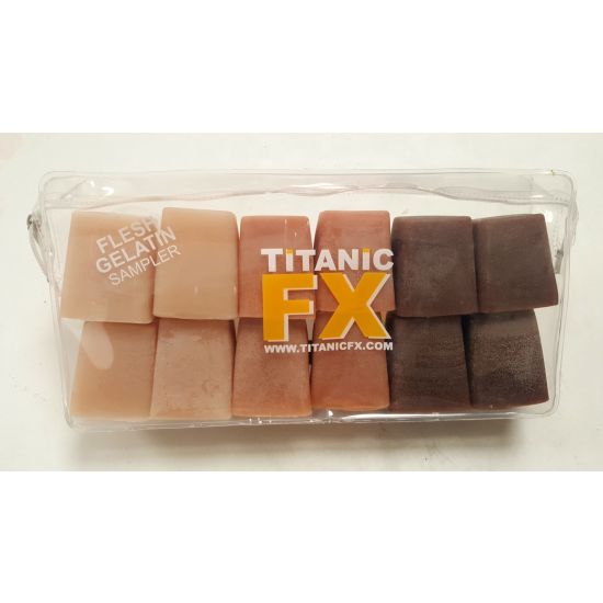 PROSTHETIC GELANTIN - 3 SHADE SAMPLER - SKIN (1kg) Titanic FX - Backstage Cosmetics Canada