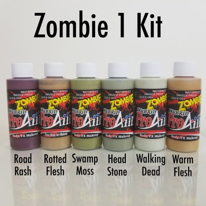 Zombie Colours 1 oz - 6 Pack - Proaiir Hybrid Waterproof Makeup Showoffs Body Art - Backstage Cosmetics Canada