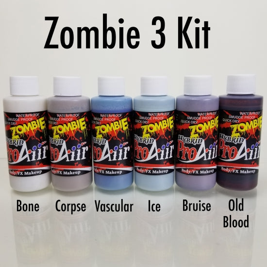 Zombie Colours 1 oz - 6 Pack - Proaiir Hybrid Waterproof Makeup Showoffs Body Art - Backstage Cosmetics Canada