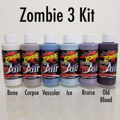 Zombie Colours 1 oz - 6 Pack - Proaiir Hybrid Waterproof Makeup Showoffs Body Art - Backstage Cosmetics Canada