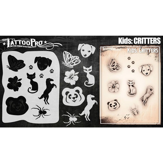 Tattoo Pro Kids Series Airbrush Stencils Showoffs Body Art - Backstage Cosmetics Canada